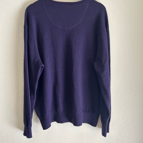Orvis Sweater 100% Merino Wool Mens VNeck SZXL Purple Winter Comfortcore Classic - Picture 2 of 8